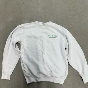 Sporty & Rich White Crewneck Sweater “Eat Lots of Fruits and Vegetables” Size S